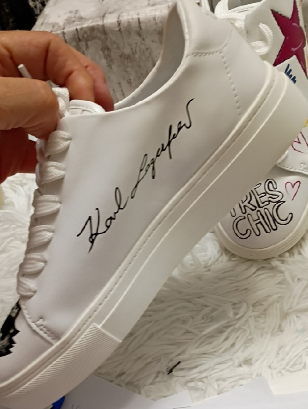 Karl Lagerfeld Cate Ikonic Sneakers Women's Sz 7m 🆕 $149 - Picture 6 of 11